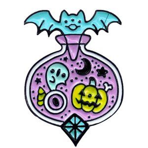 Metal & Enamel Cute Magical Purple Spooky Potion Lapel Pin (New)
